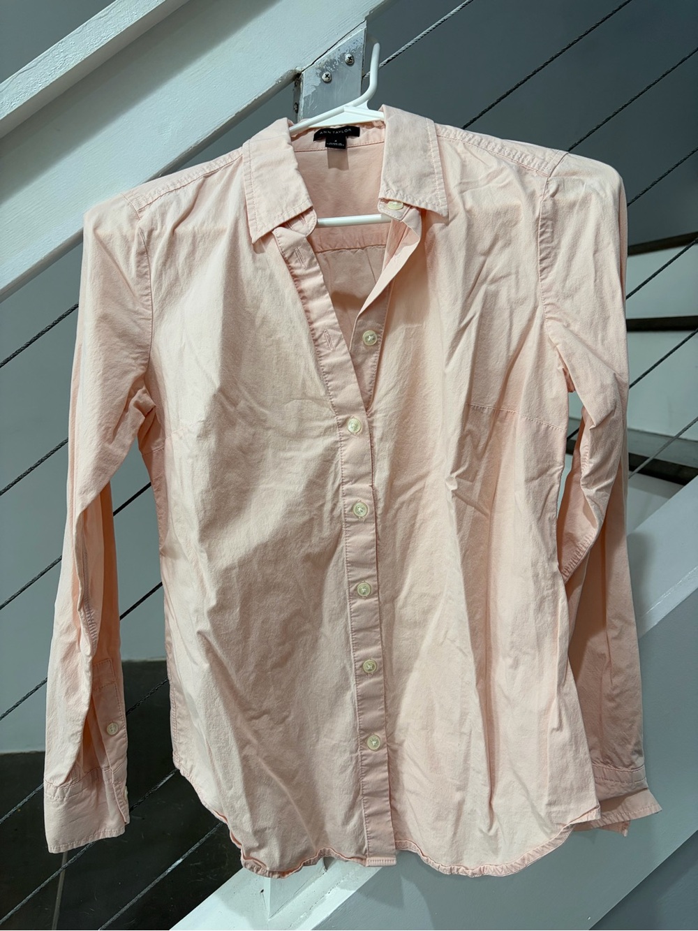 Ann Taylor Light Pink Button-Down Shirt